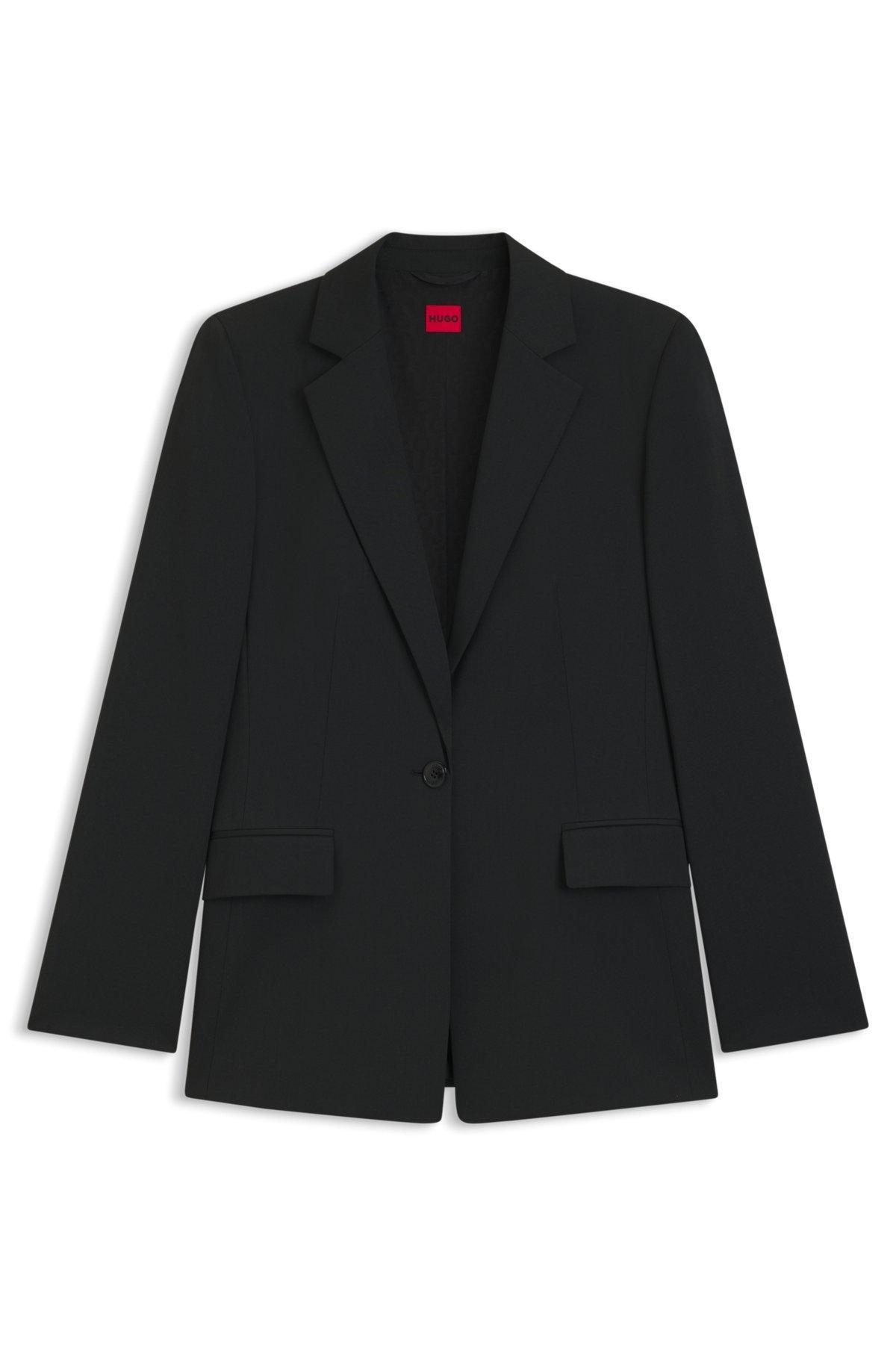 HUGO - Regular-fit jacket with notch lapels - Black Product Image