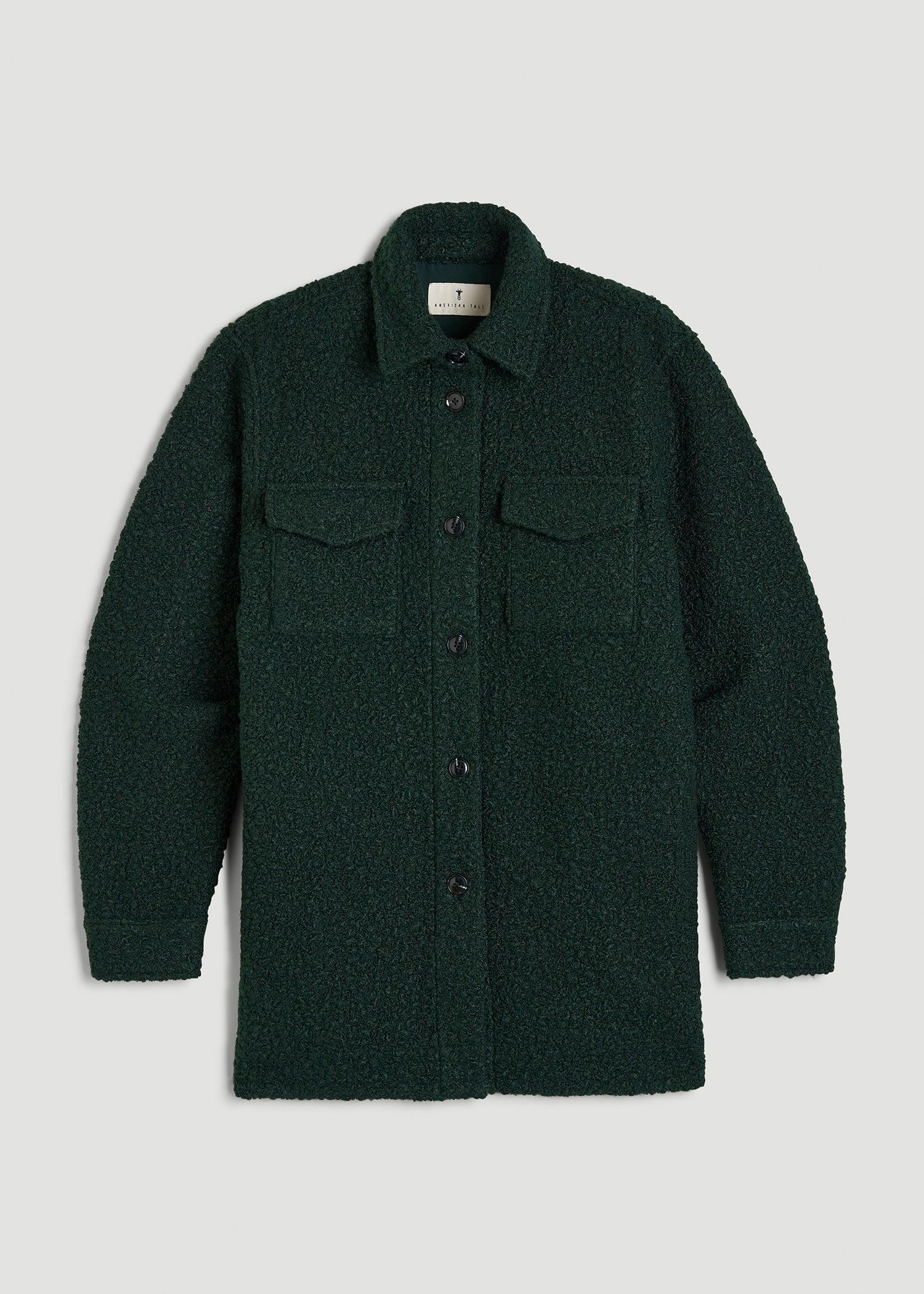 Relaxed Boucle Tall Women's Shacket in Pine Grove Product Image