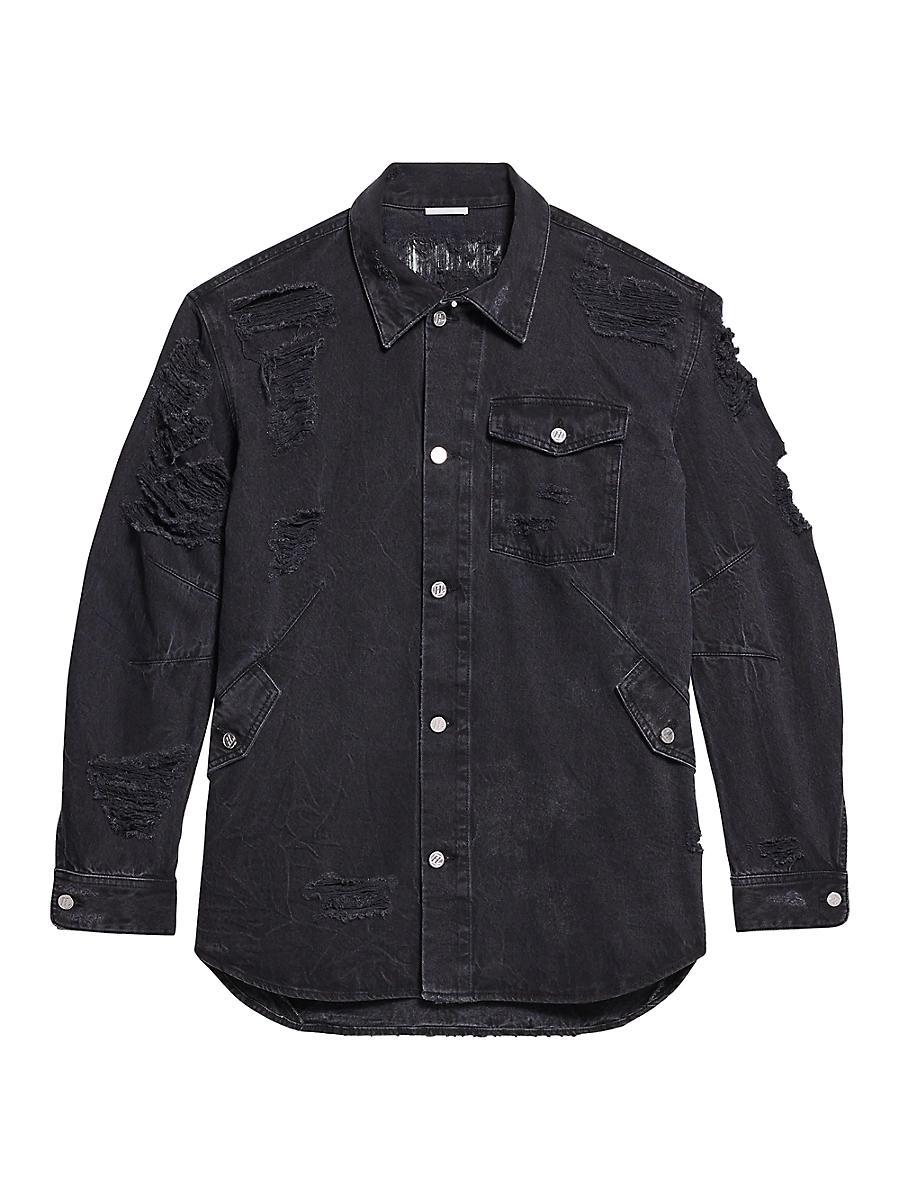 Men's Apex Destroyed Denim Overshirt Product Image