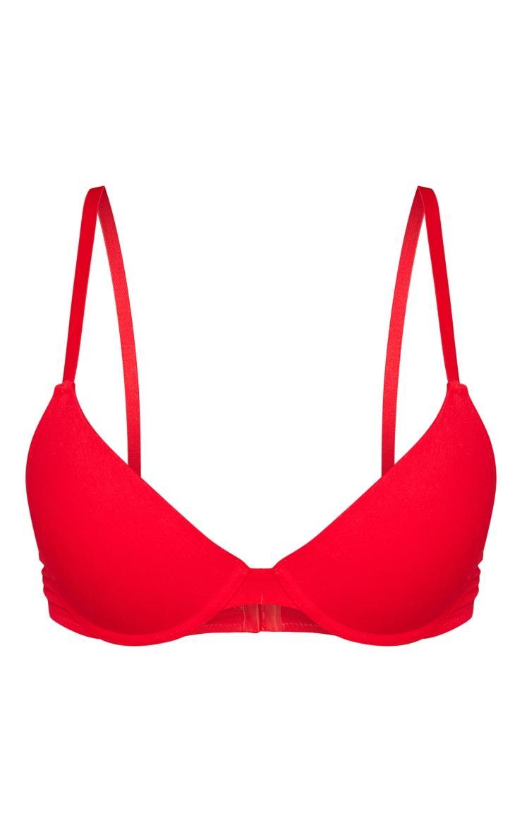Red Soft Touch Cotton T-shirt Cup Size Bra Product Image