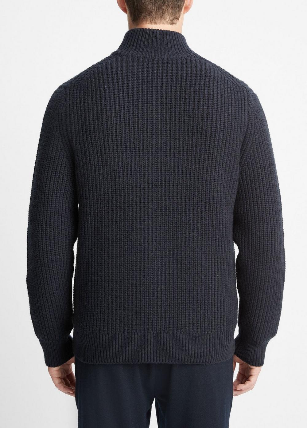 Shaker-Stitch Wool-Cashmere Full-Zip Sweater Product Image