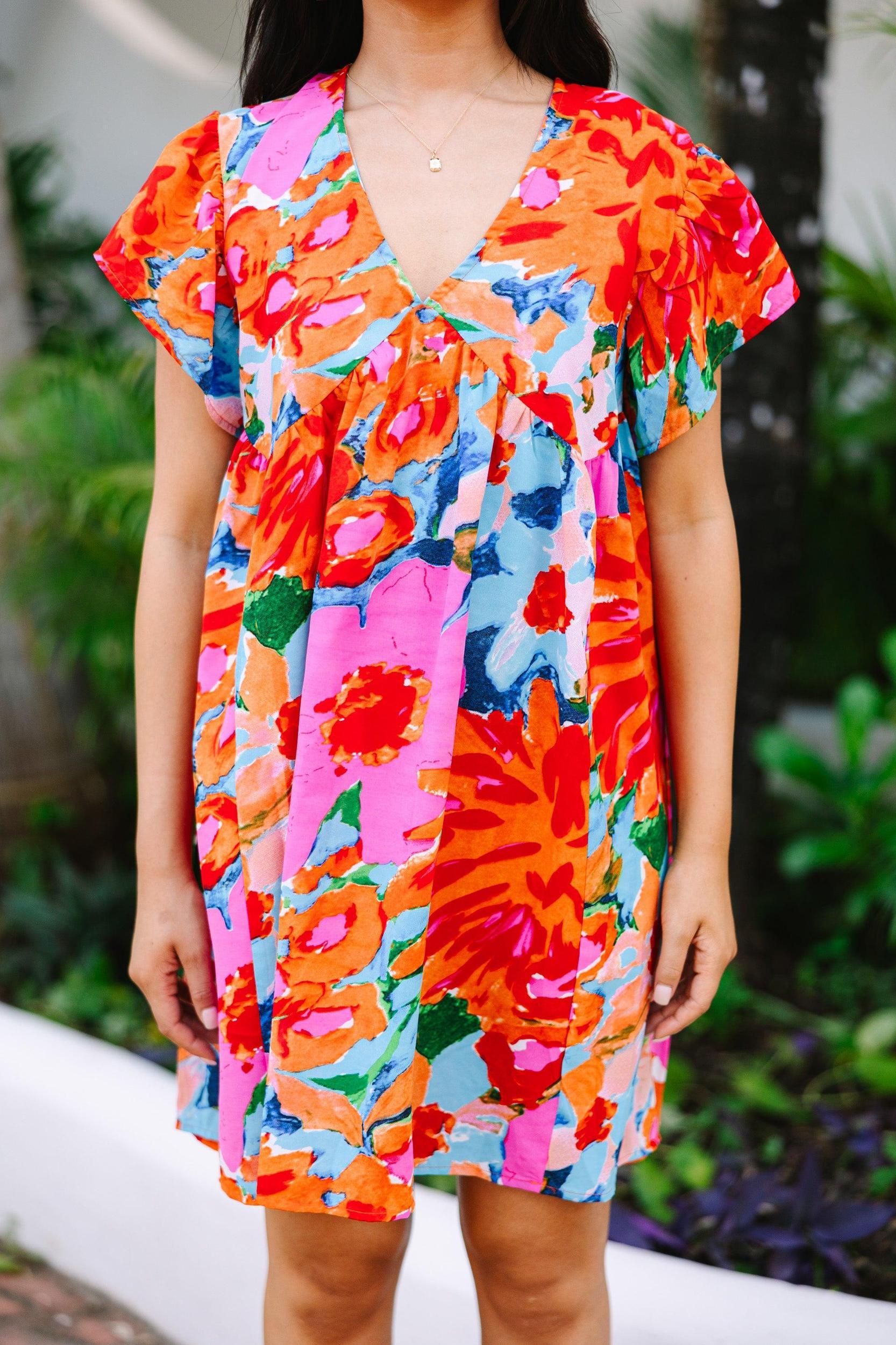 Take Your Joy Pink Abstract Dress Female Product Image