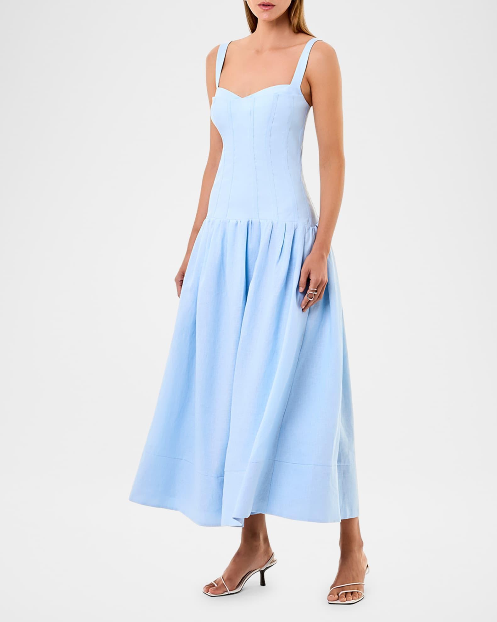 Makenna Ruched Sweetheart Corset Midi Dress Product Image