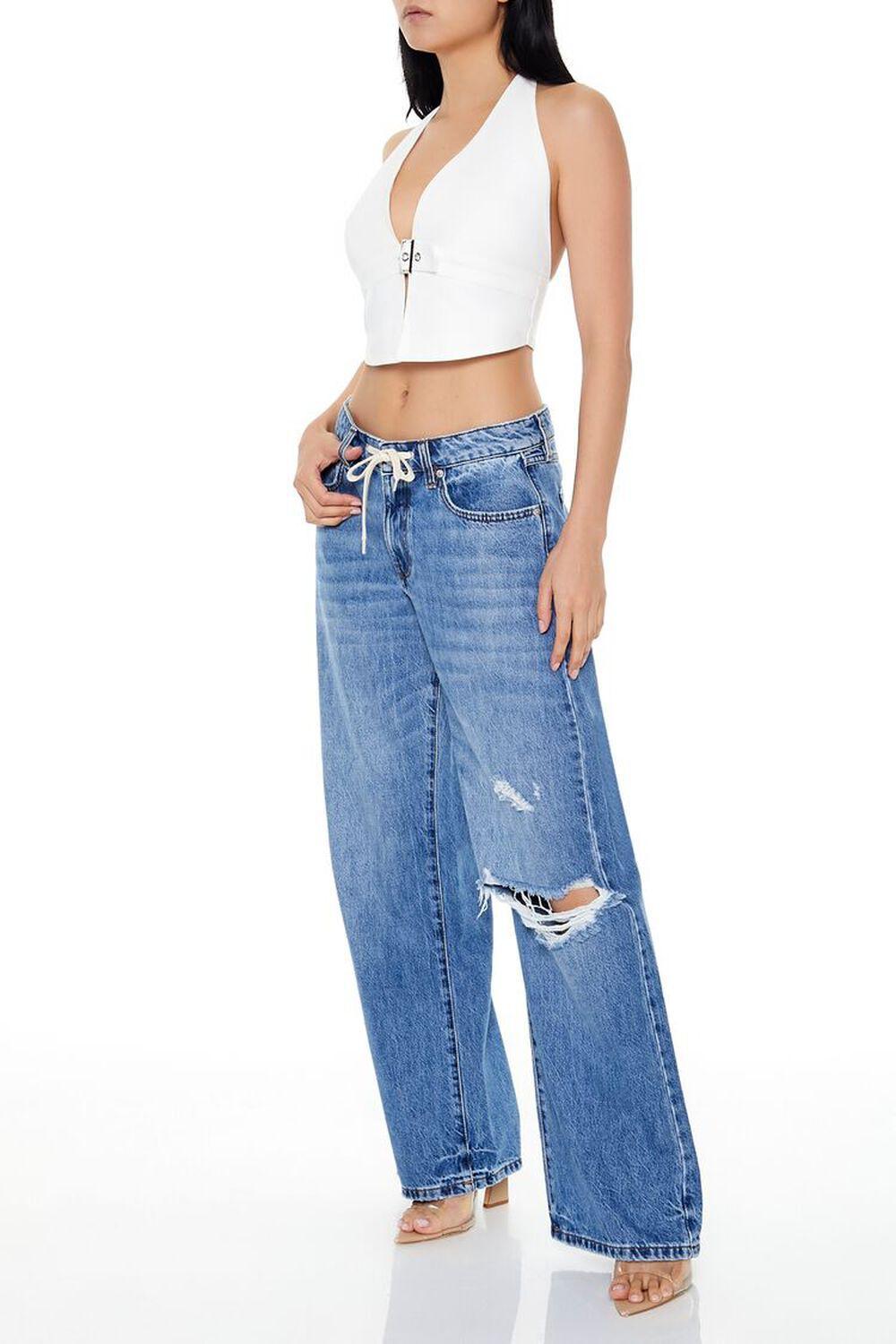 Distressed Drawstring Baggy Jeans | Forever 21 Product Image