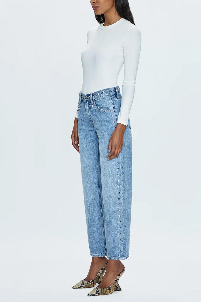 Lexi Mid Rise Bowed Straight Product Image