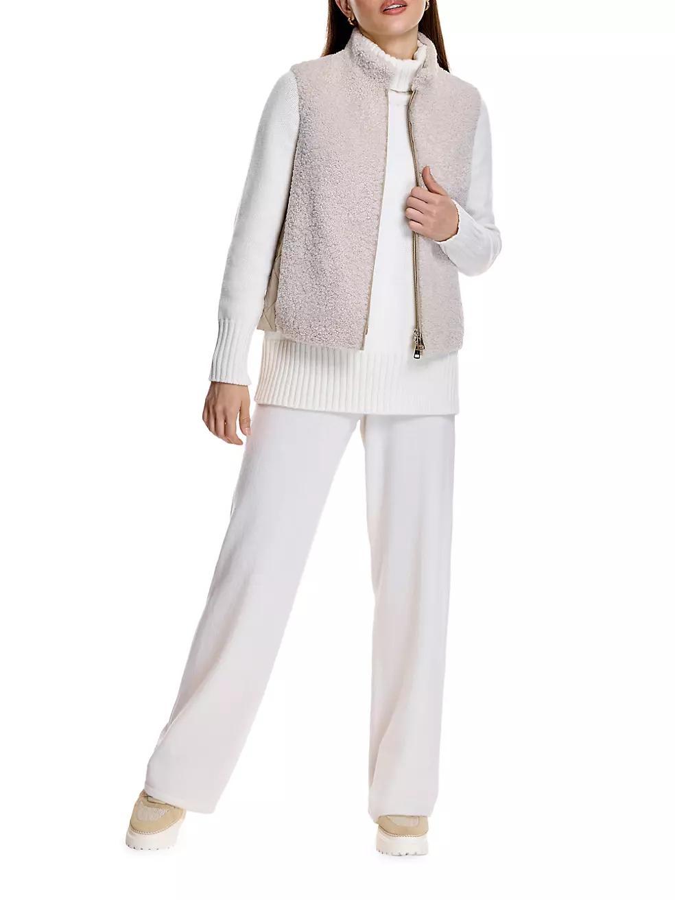 Shearling & Quilted Wool Vest Product Image