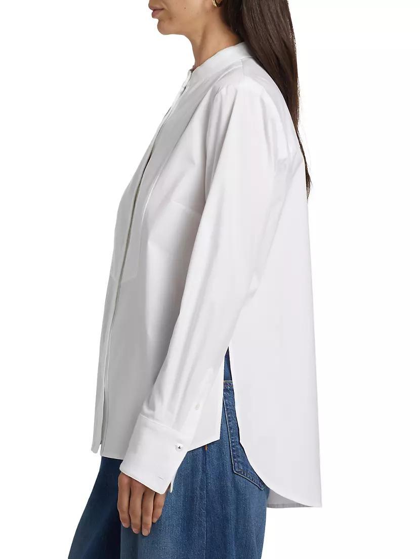 Naya Cotton-Blend Stand-Collar Shirt Product Image