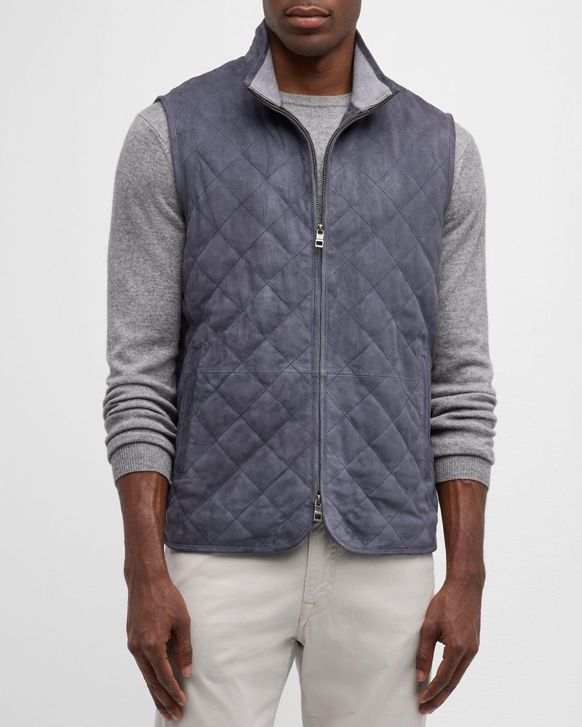 Mens Essex Quilted Suede Vest Product Image