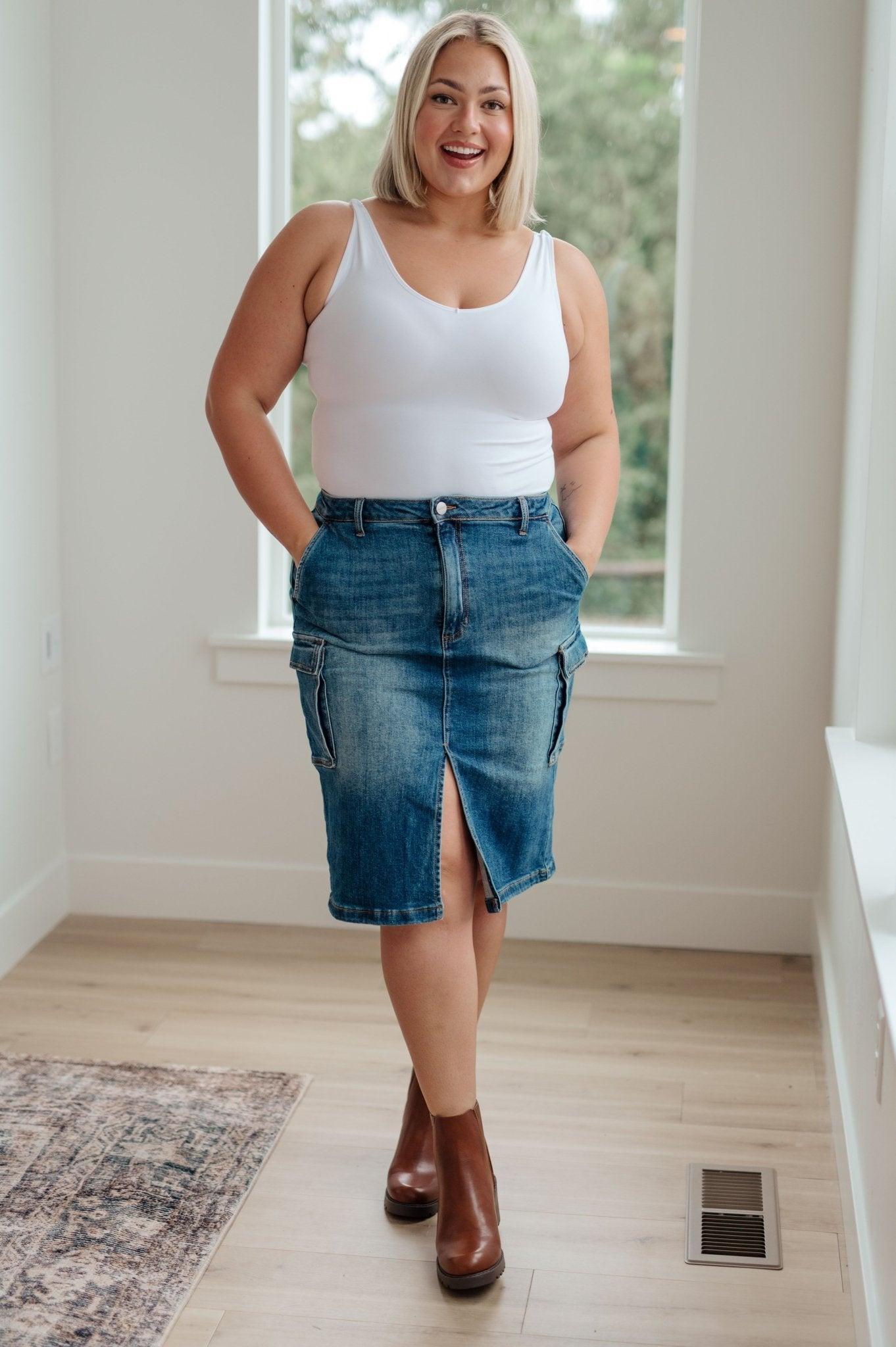 Always Be There Cargo Denim Skirt (Online Exclusive) Product Image