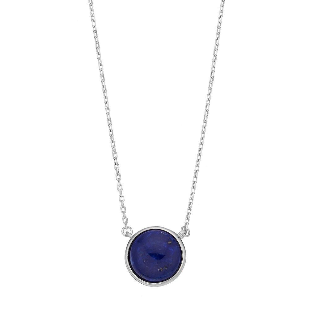 Sterling Silver Onyx Cabochon Necklace, Women's Product Image