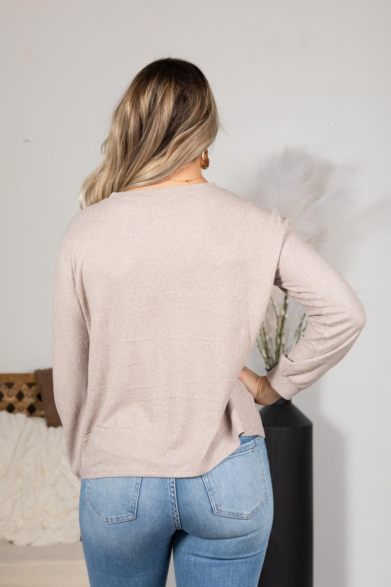 Soft Melange Hacci Long Sleeve Tee Product Image
