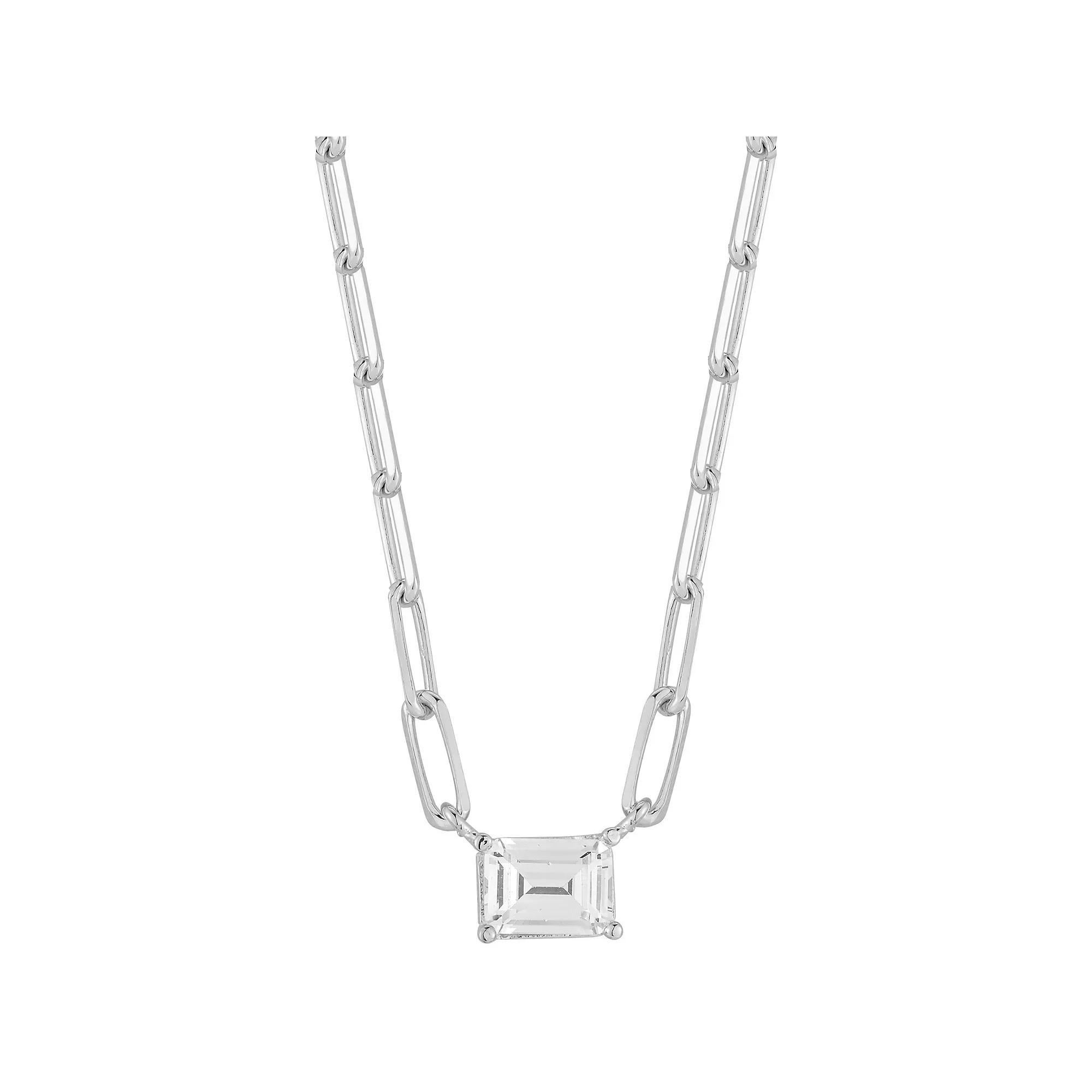 Sunkissed Sterling Cubic Zirconia Pendant Necklace, Women's, Size: 18", Silver Tone Product Image
