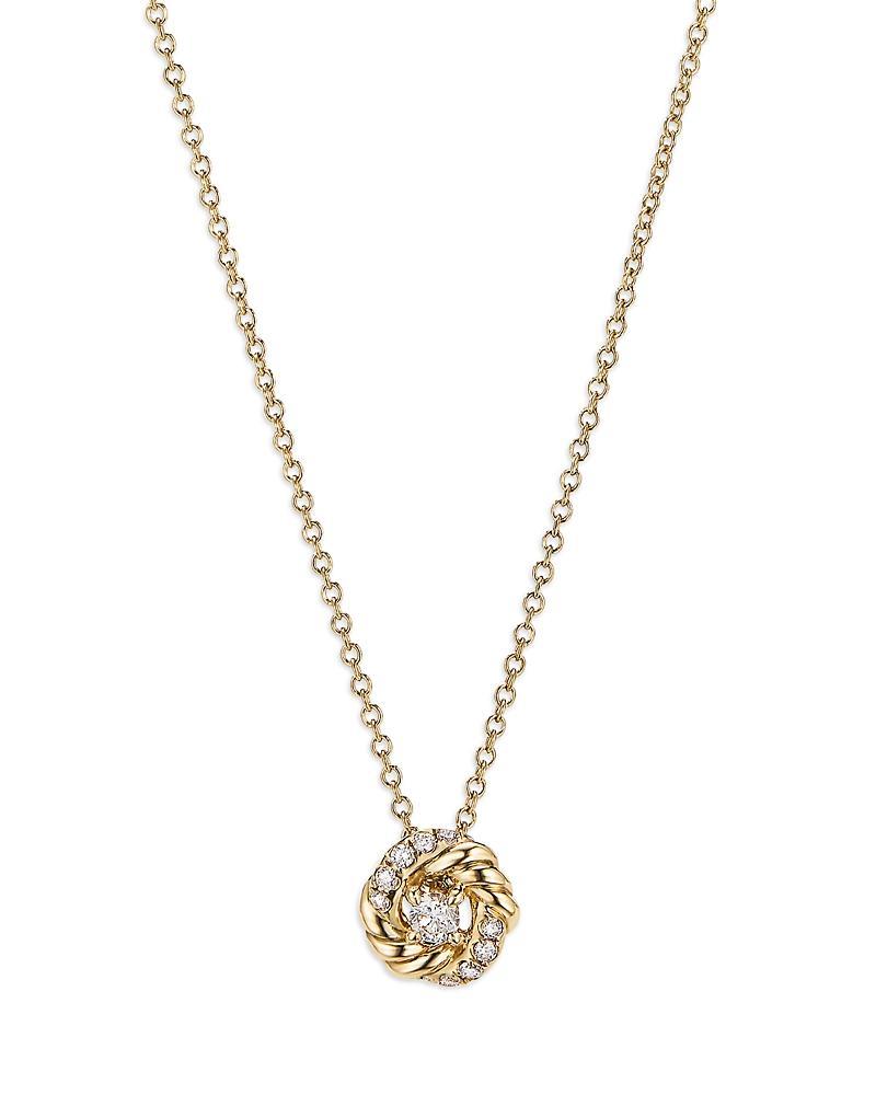 David Yurman 18K Yellow Gold Petite Infinity Pendant Necklace with Diamonds, 17 Product Image