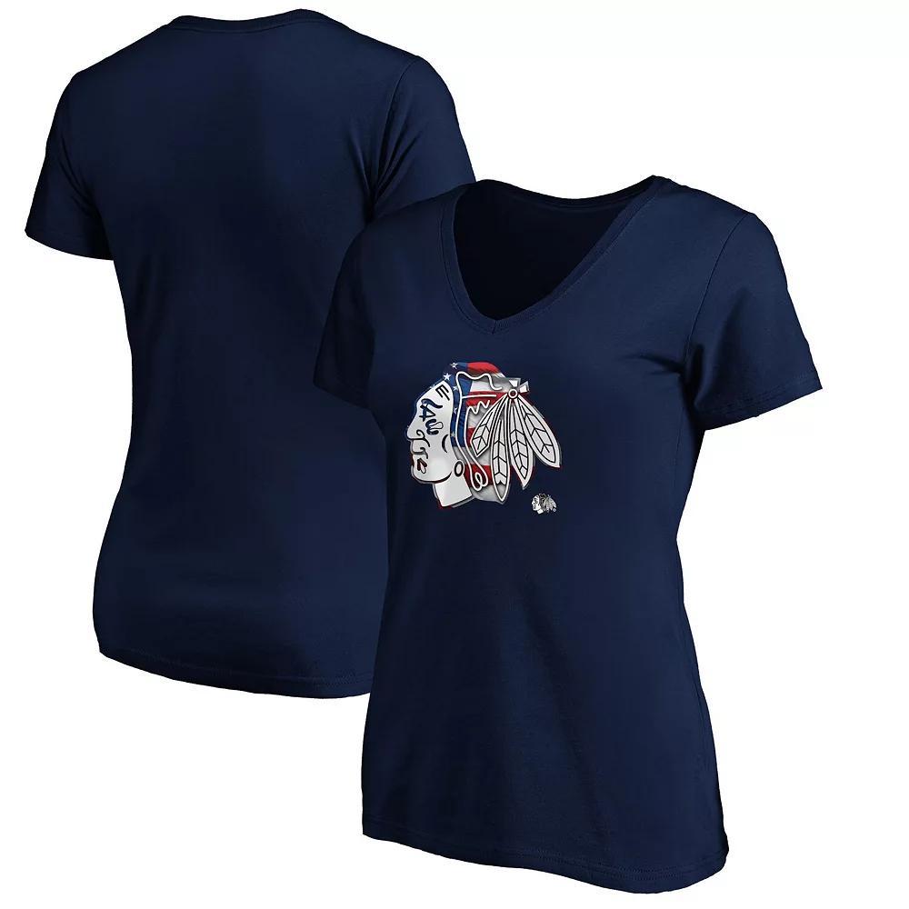 Women's Fanatics Branded Black Dallas Stars Team Pride Logo V-Neck T-Shirt, Size: Large, Str Black Product Image