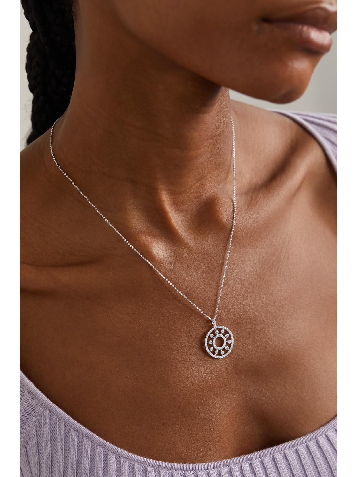 DE BEERS Dewdrop Medallion 18-karat White Gold Diamond Necklace Product Image