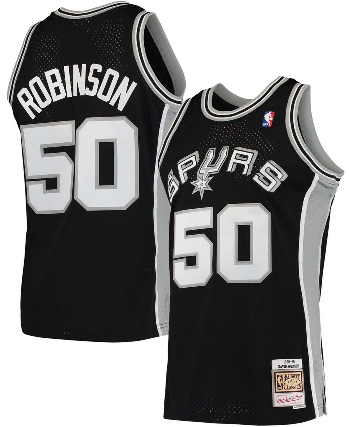 Men's Mitchell & Ness David Robinson Black San Antonio Spurs Hardwood Classics Swingman Jersey, Size: Small Product Image
