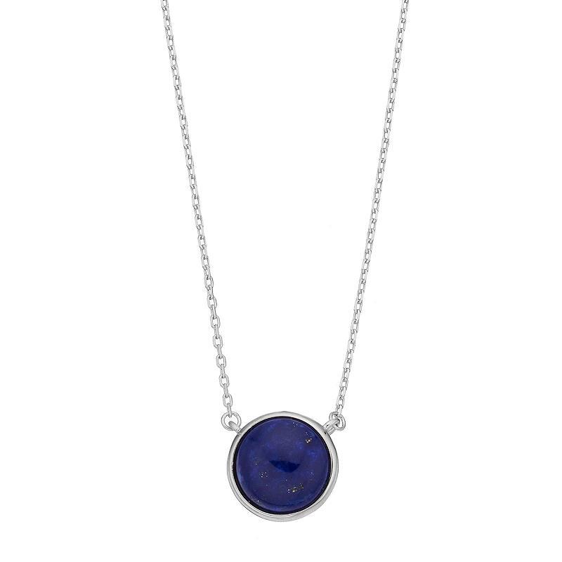 Sterling Silver Onyx Cabochon Necklace, Women's Product Image