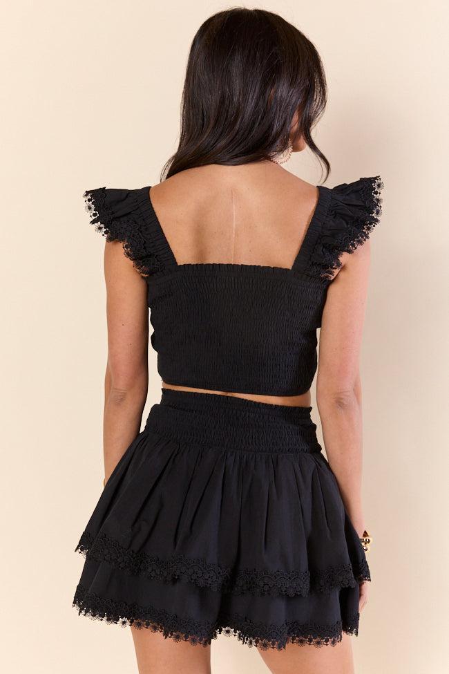 Sweet Talk Black Flutter Shoulder Tank and Skort Set SALE Product Image
