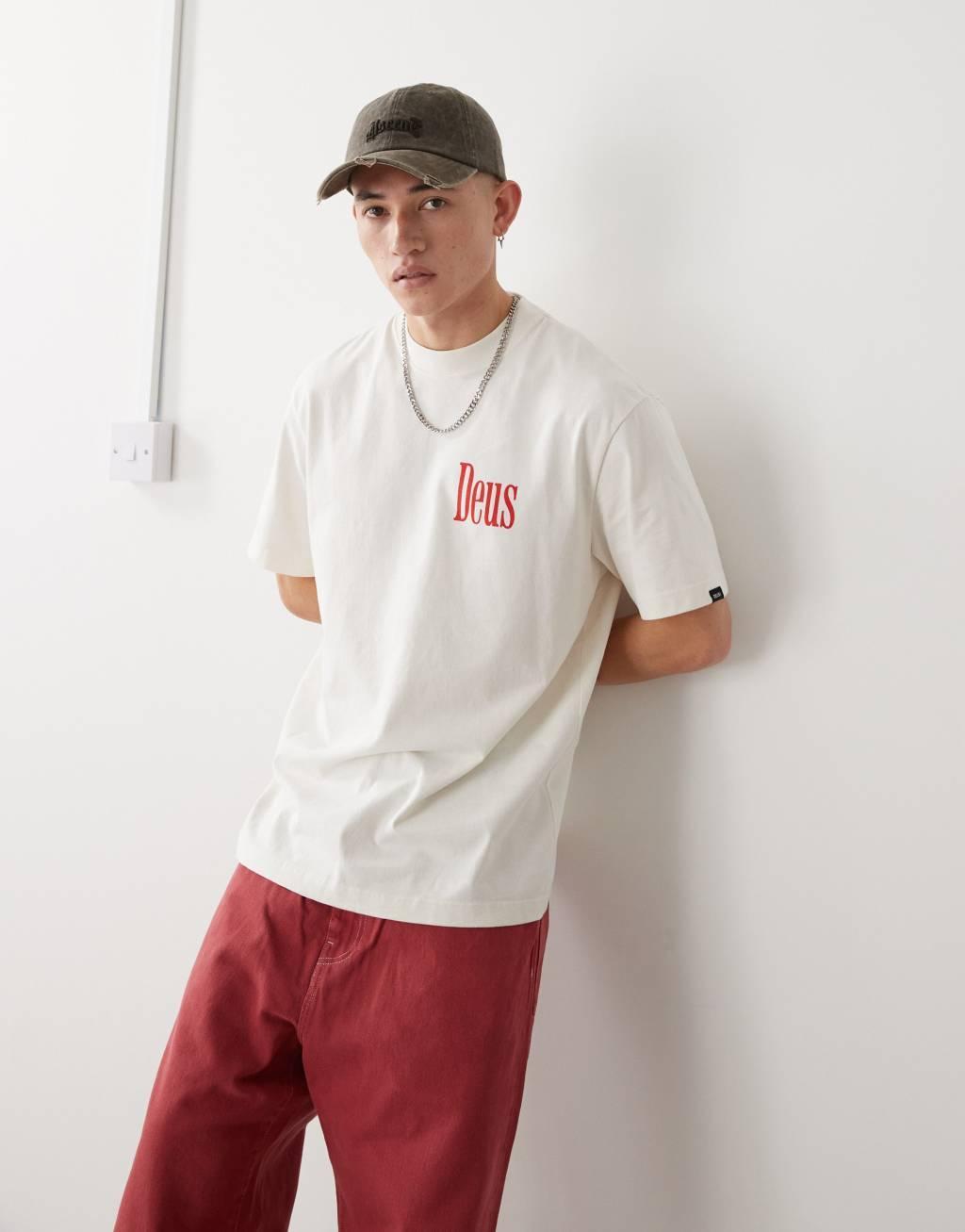 Deus Ex Machina partisan T-shirt in white Product Image