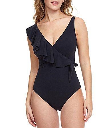 Profile by Gottex Ruffle Wrap Front Tummy Control One Piece Swimsuit Product Image