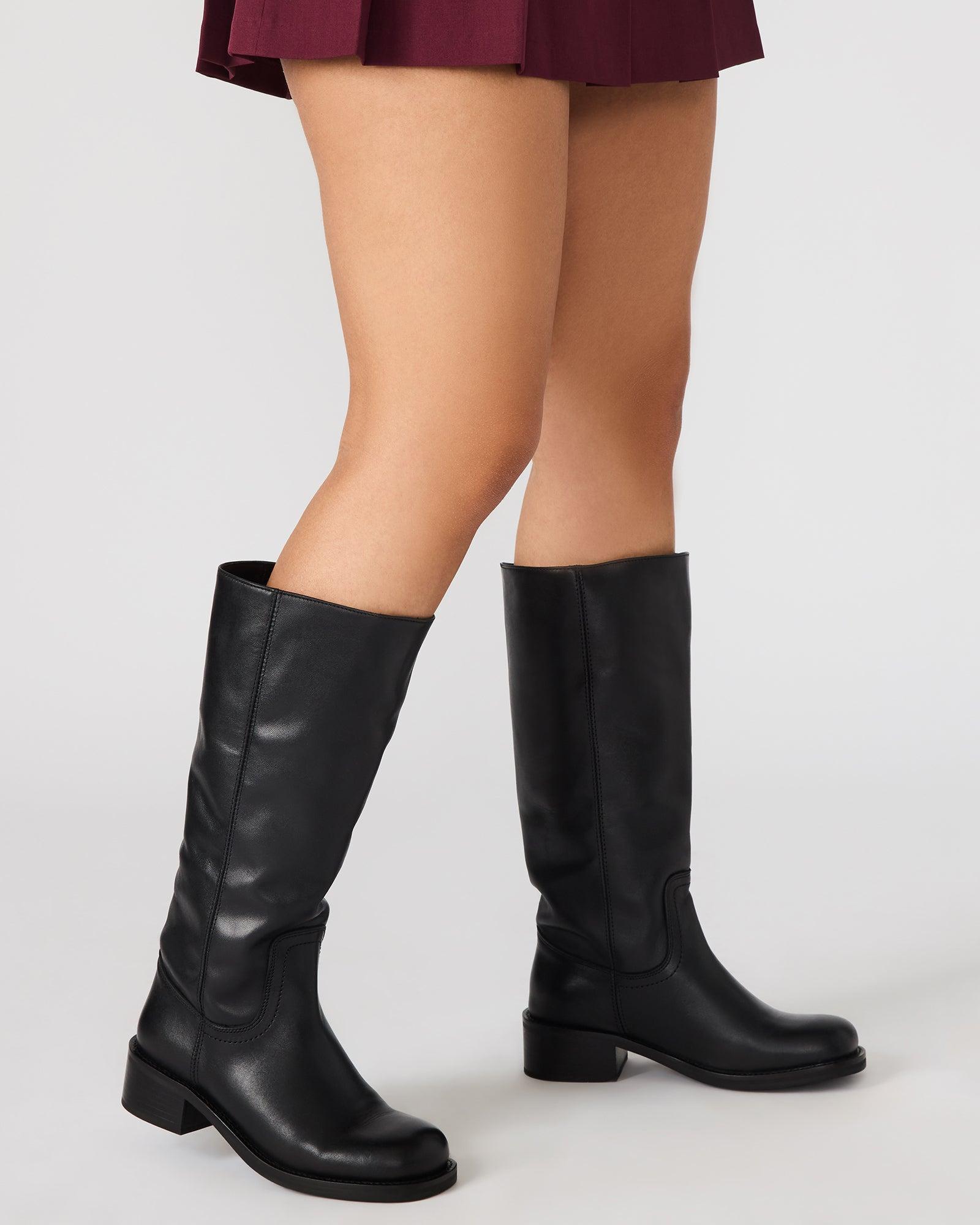 RIGGS BLACK LEATHER WIDE CALF Female Product Image