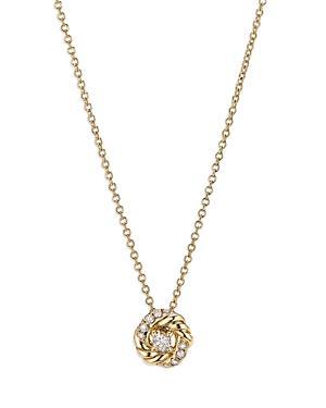 David Yurman 18K Yellow Gold Petite Infinity Pendant Necklace with Diamonds, 17 Product Image