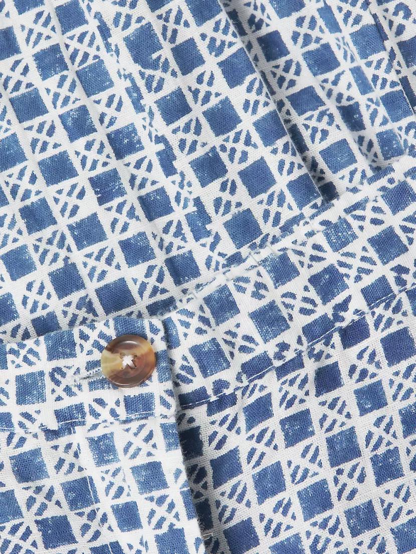 Pietro Check Cotton-Linen Pants Product Image