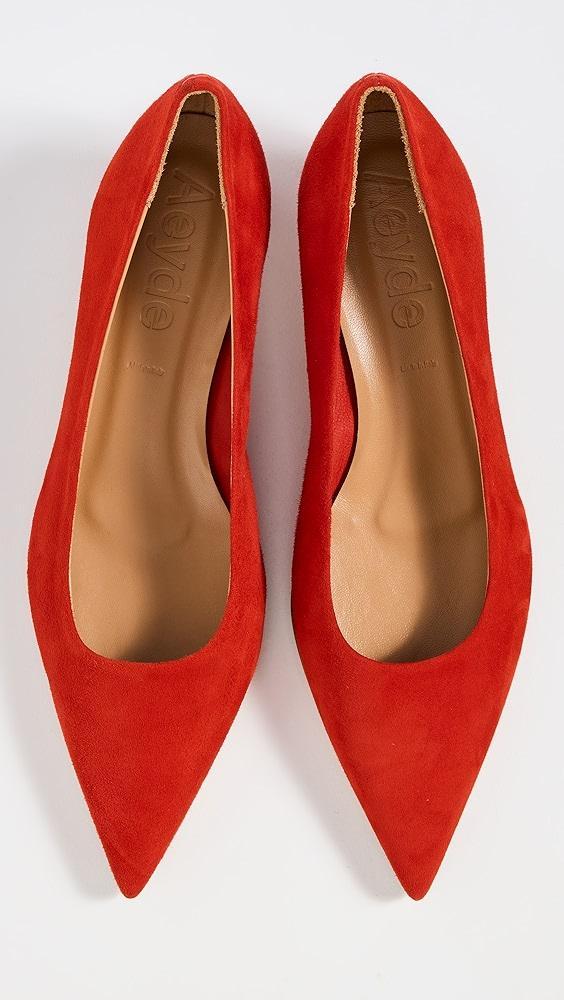 AEYDE Judi Kid Suede Leather Red Pumps | Shopbop Product Image