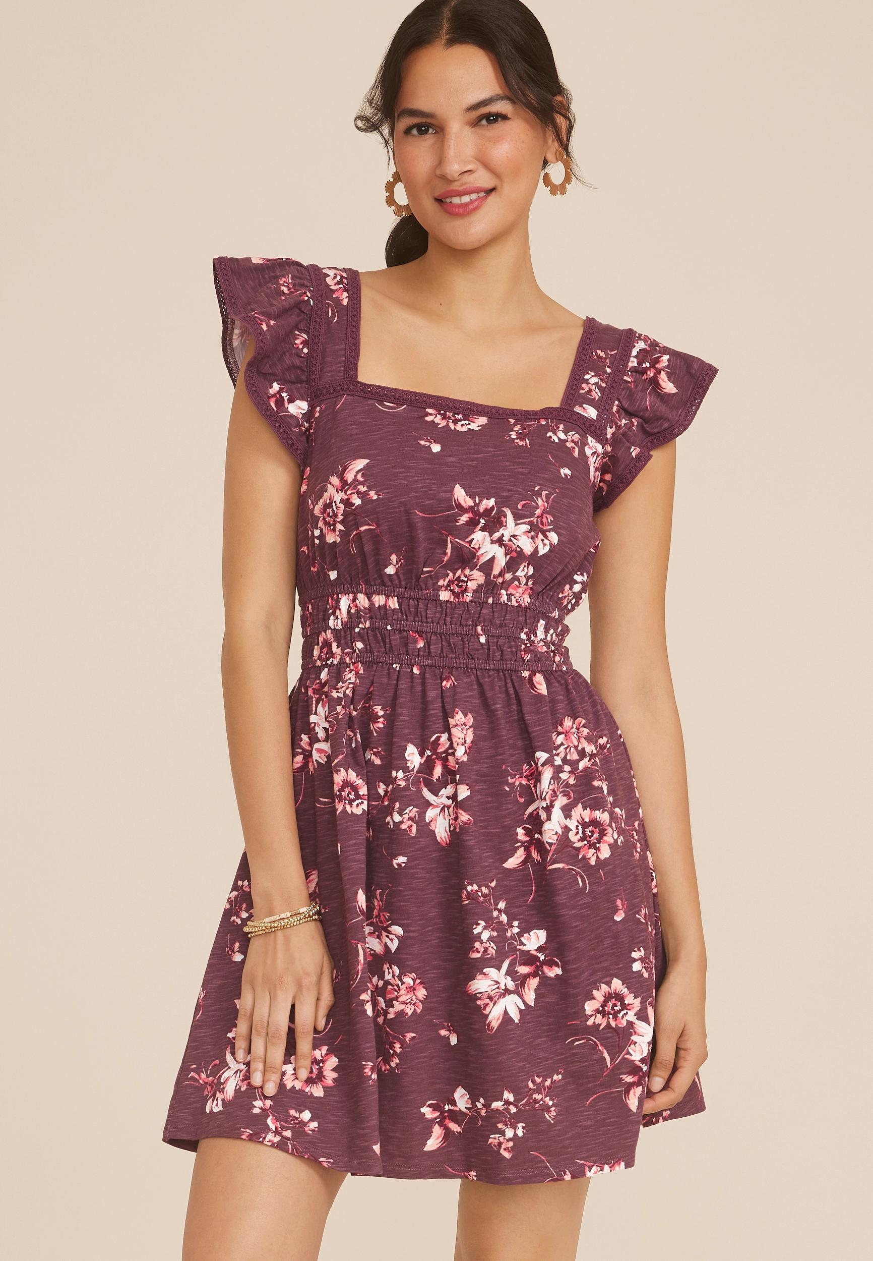 24/7 Bare Flutter Sleeve Skater Dress Product Image