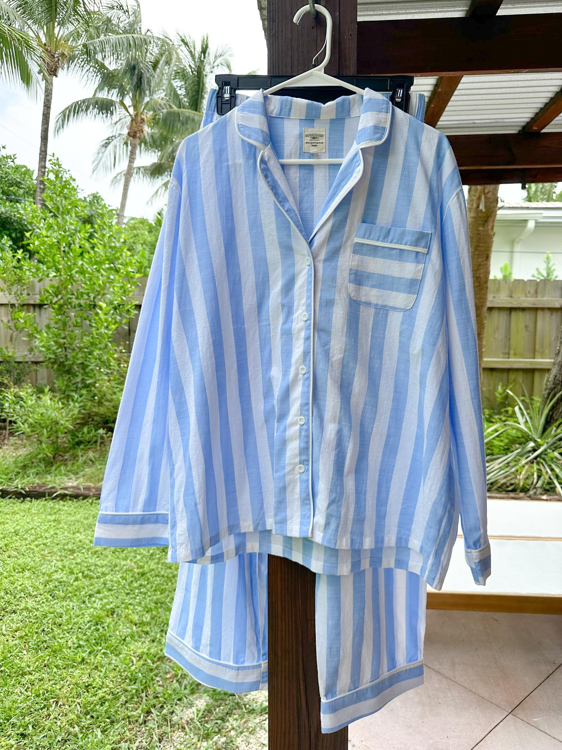 A Day In Greece Striped Pajama Top Product Image