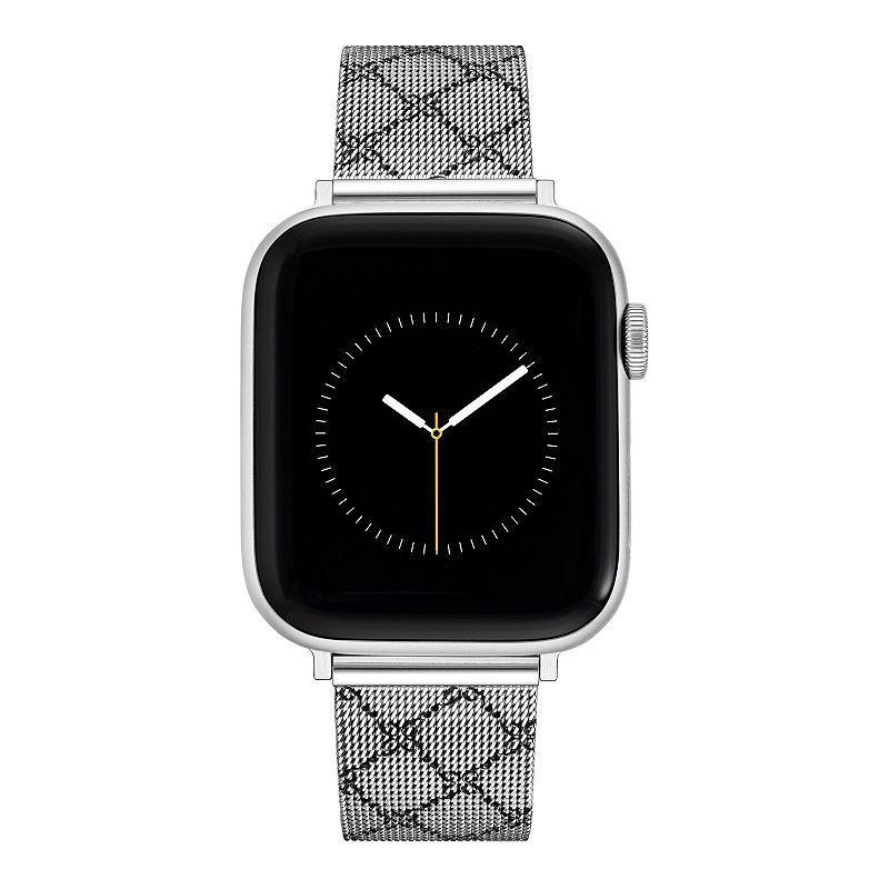 Nine West Women's Patterned Stainless Steel Mesh Band designed for Apple Watch®, Size: Small, Gray Product Image