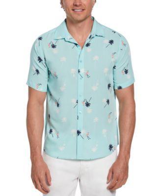 Cubavera Mens Flamingo-Print Shirt Product Image