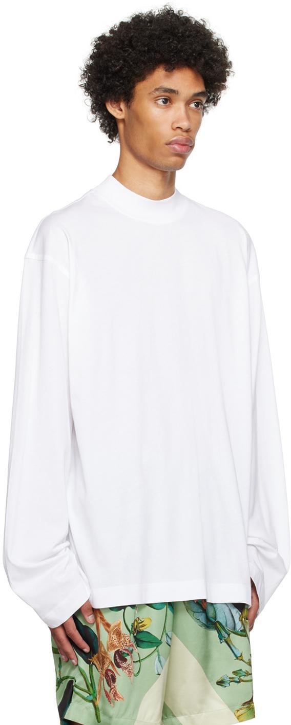 DRIES VAN NOTEN White Mock Neck Sweater In White 1 Product Image