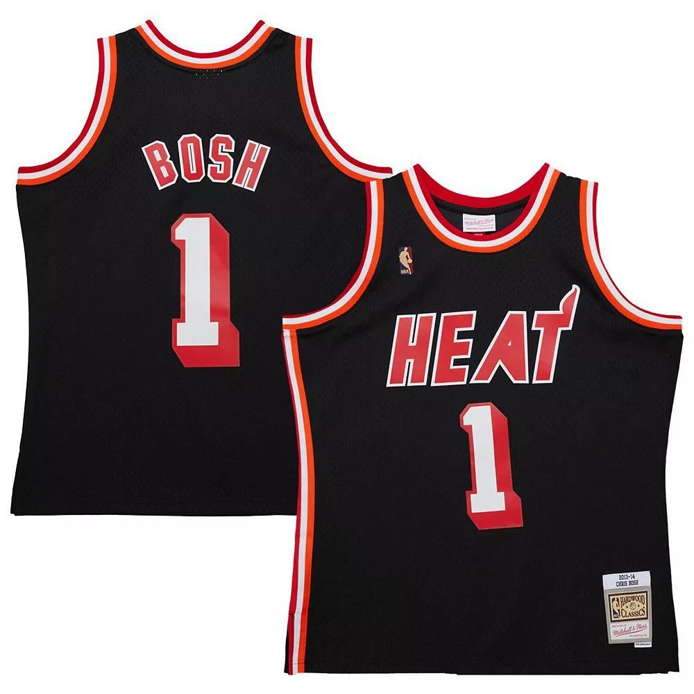 Men's Mitchell & Ness Chris Bosh Black Miami Heat 2013/14 Hardwood Classics Swingman Jersey, Size: Medium Product Image