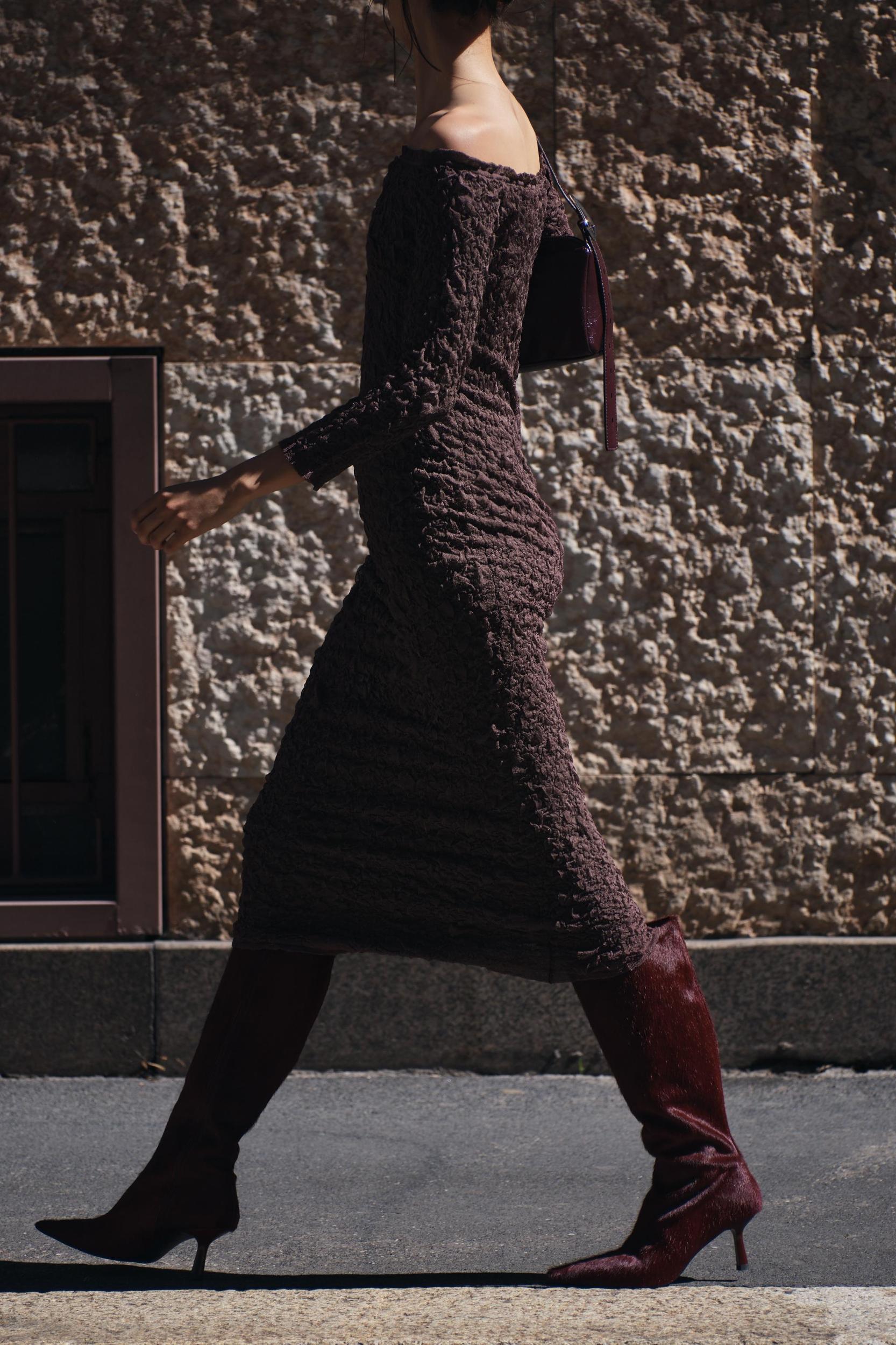 TEXTURED KNIT DRESS Product Image