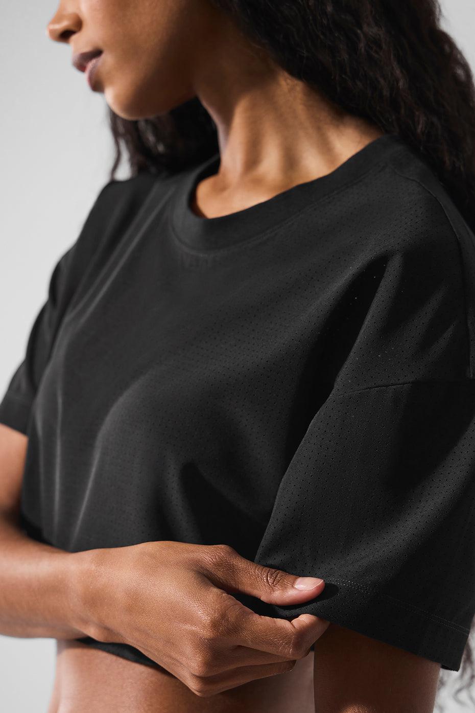 Mesh Cropped Mirage Tee - Black Female Product Image