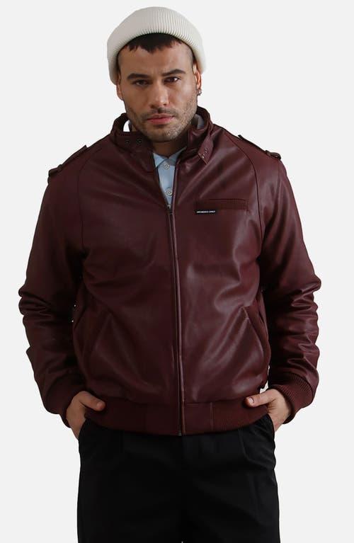 Members Only Men's Faux Leather Iconic Racer Jacket in Burgundy at Nordstrom, Size Xx-Large Product Image