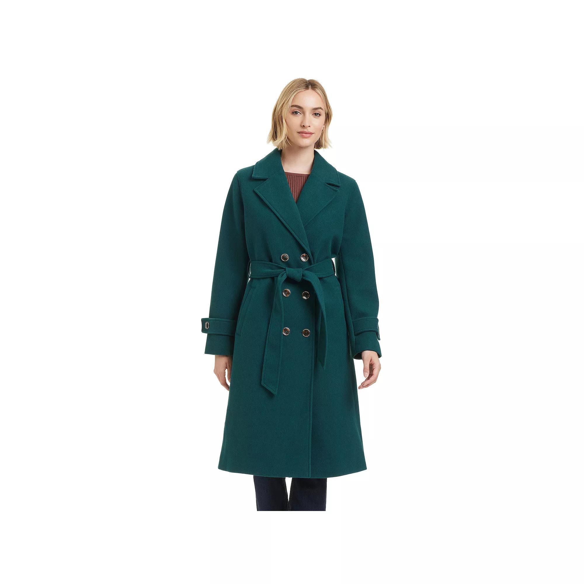 Women's Draper James Faux Wool Trench Coat, Size: Large, Green Green Product Image