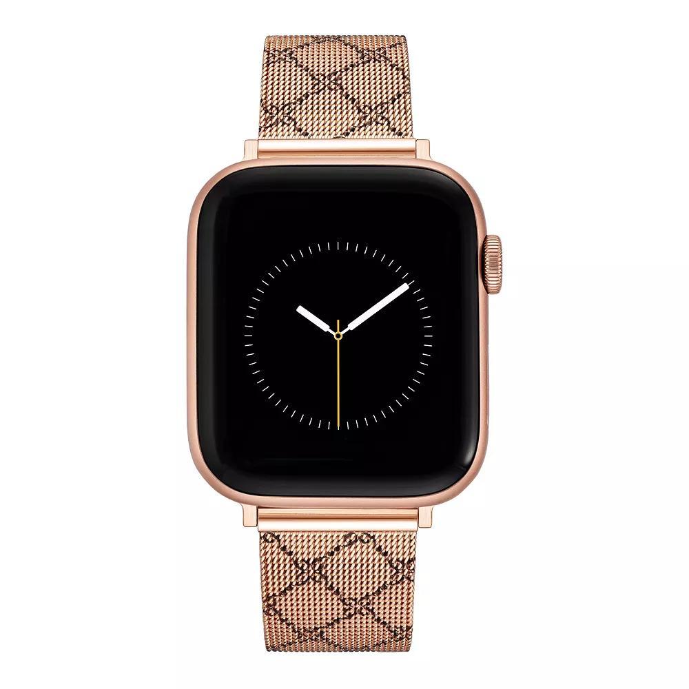 Nine West Women's Patterned Stainless Steel Mesh Band designed for Apple Watch®, Size: Small, Gray Product Image