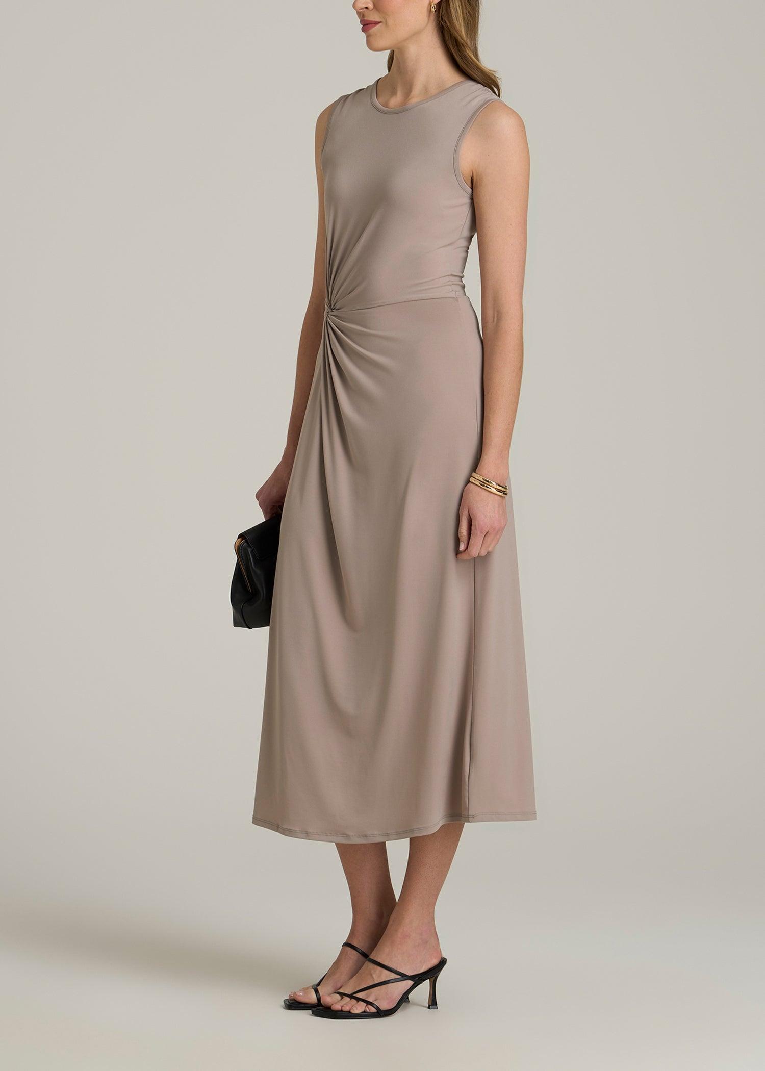 Sleeveless Knot Front Dress for Tall Women in Atmosphere Product Image