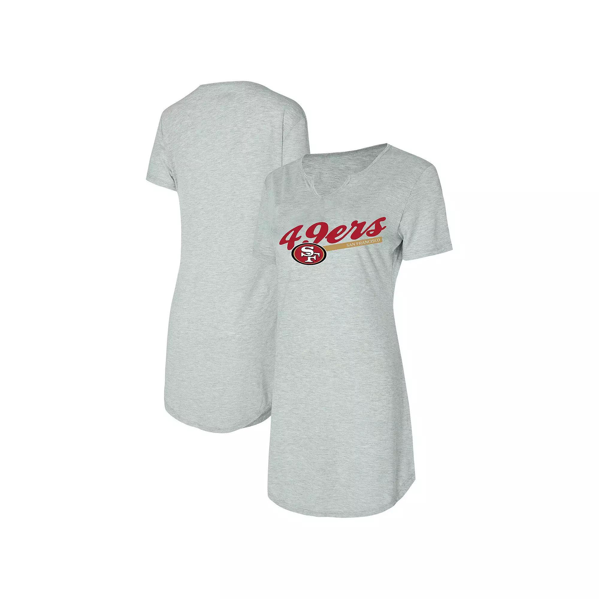Women's Concepts Sport Gray San Francisco 49ers Petition Knit Nightshirt, Size: Small, Grey Product Image