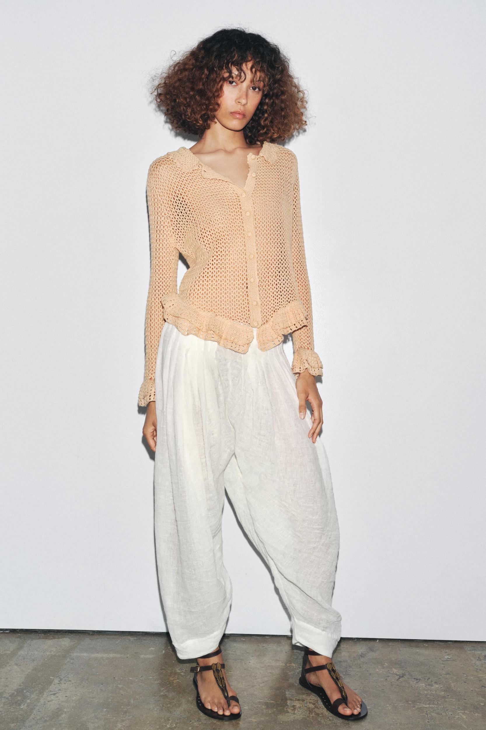 CROCHET KNIT CARDIGAN Product Image