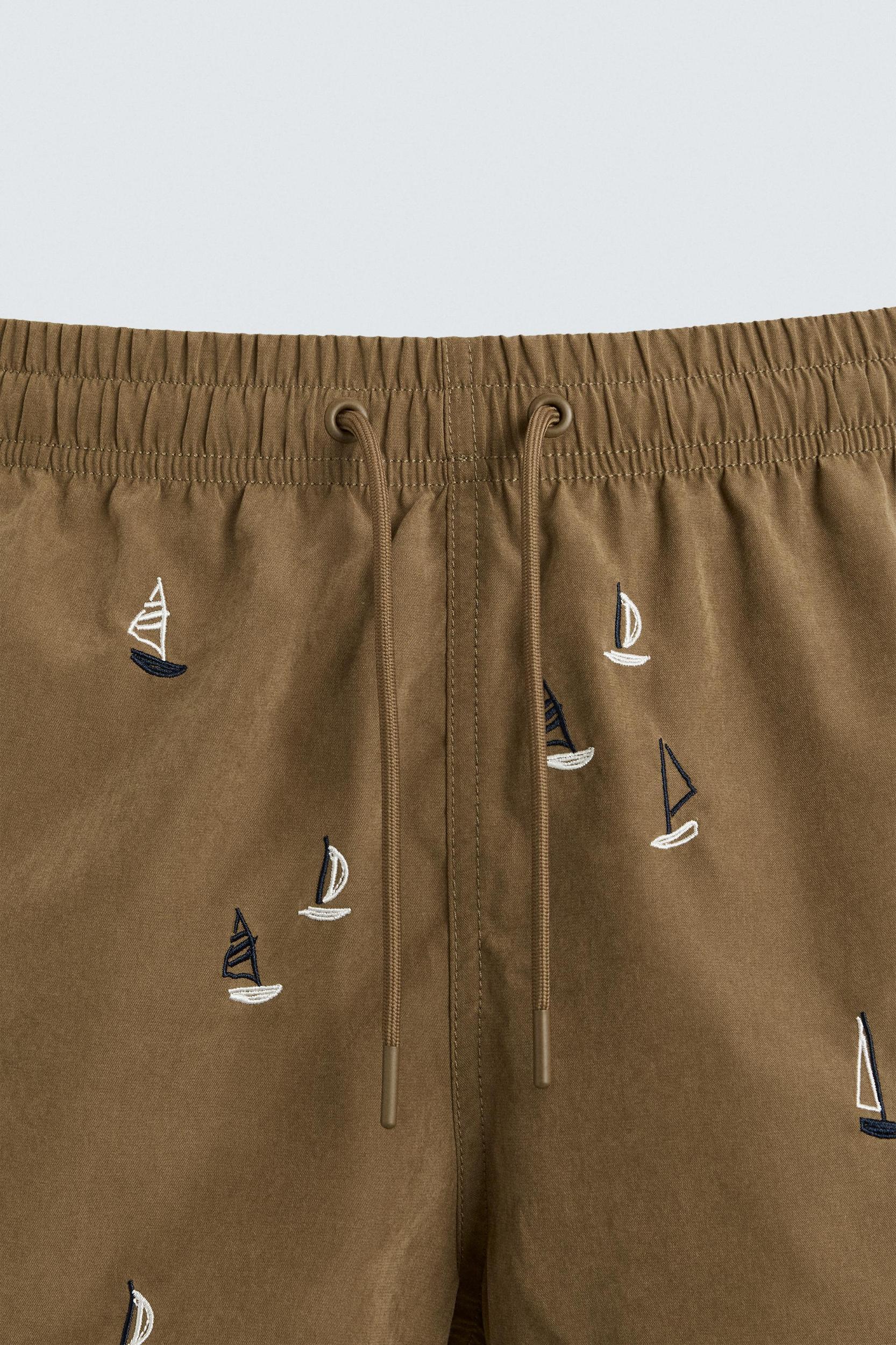 EMBROIDERED MID-LENGTH SWIMSUIT Product Image