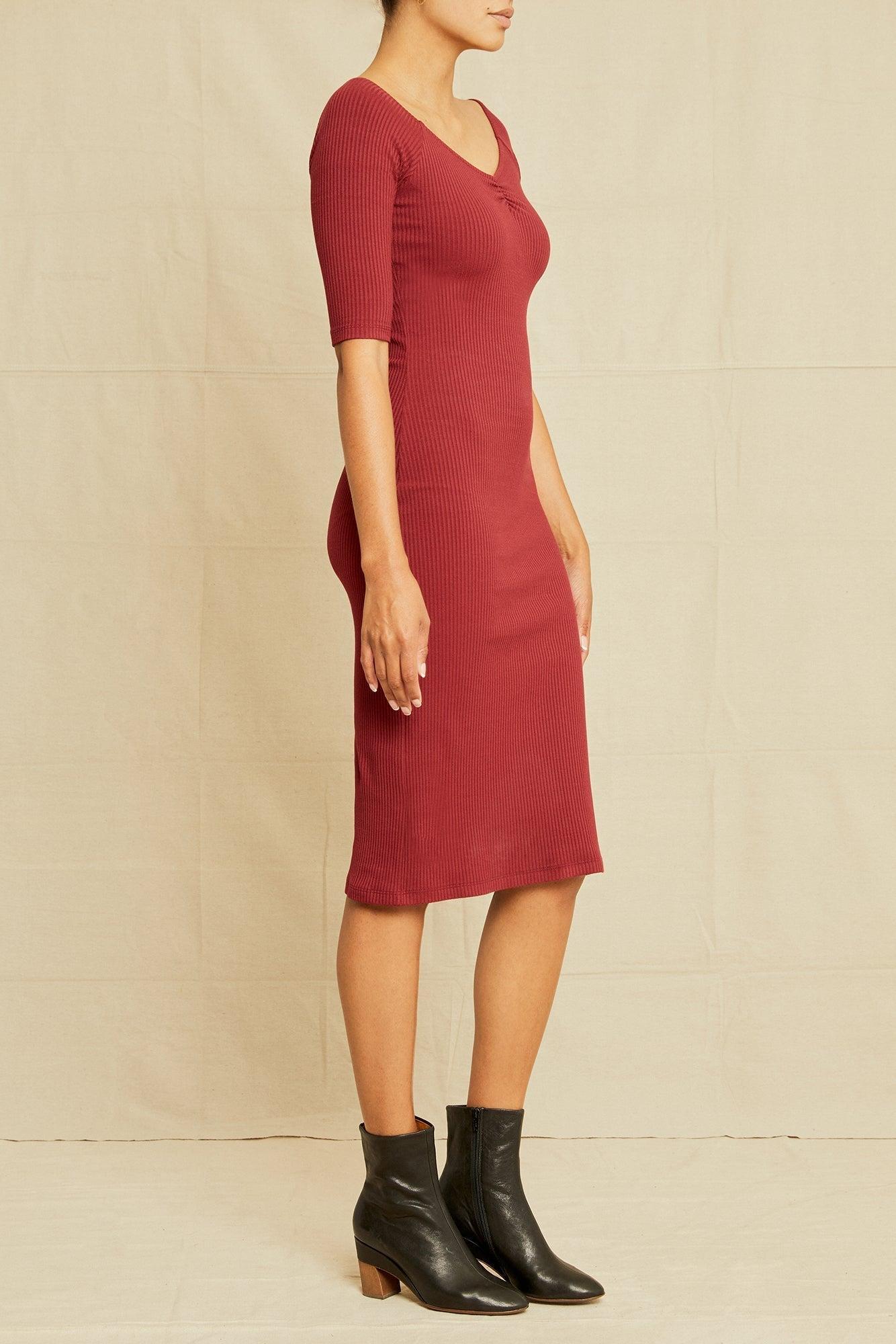 Amara Paris Rib Dress - Mulberry - ReAmour Product Image