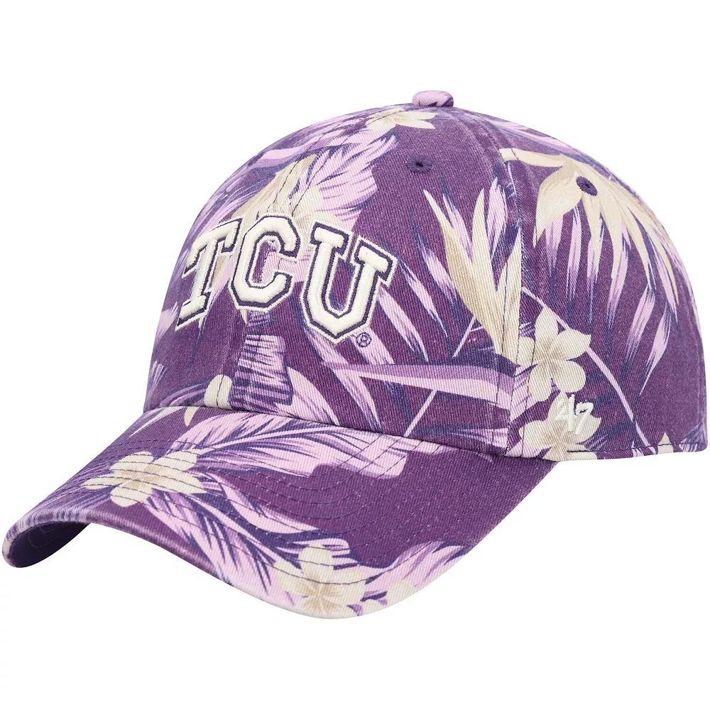 Men's '47 Purple TCU Horned Frogs Tropicalia Clean Up Adjustable Hat Product Image