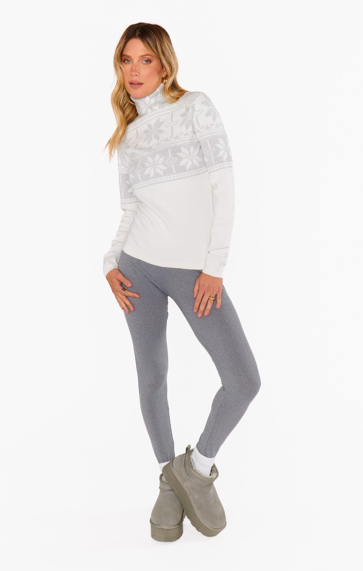 Ski Pullover ~ Silver Fair Isle Knit Product Image