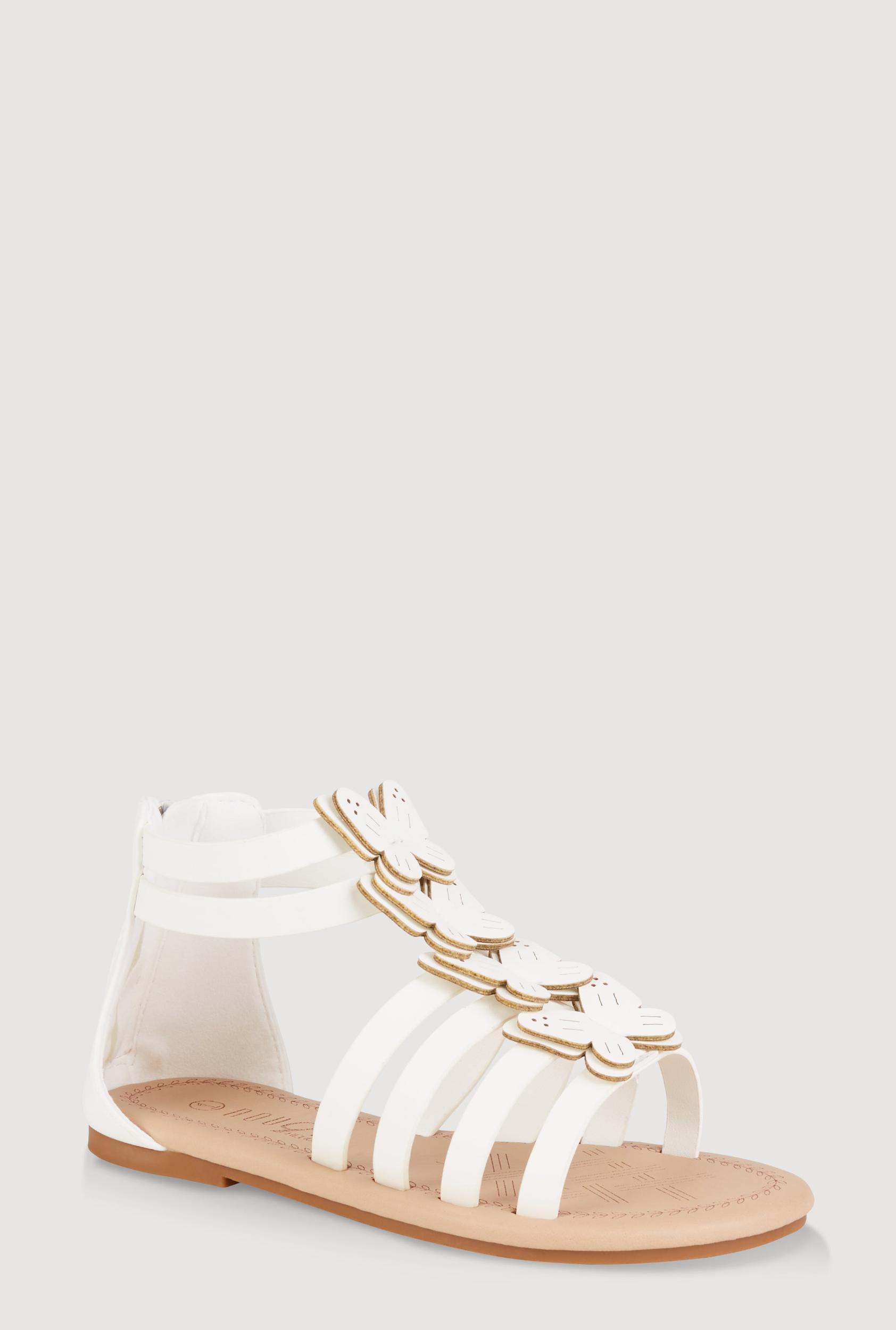 Womens Girls Butterfly Zip Back Gladiator Sandals Product Image