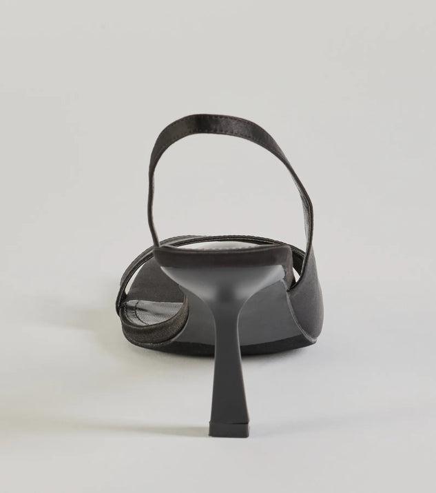 Chic Satin Sling-Back Stiletto Heels Product Image