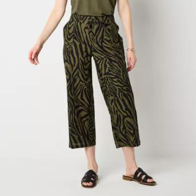 Liz Claiborne Womens Wide Leg Mid Rise Pull-On Pant Product Image