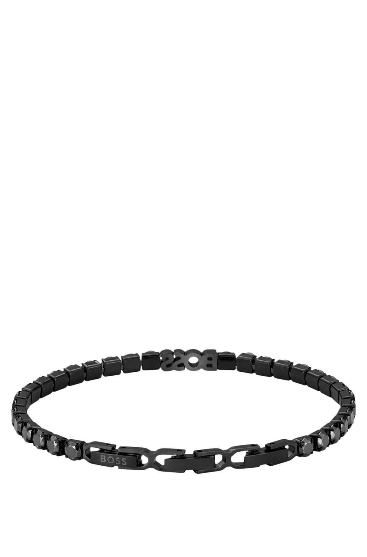 Chain tennis bracelet with black crystals Product Image